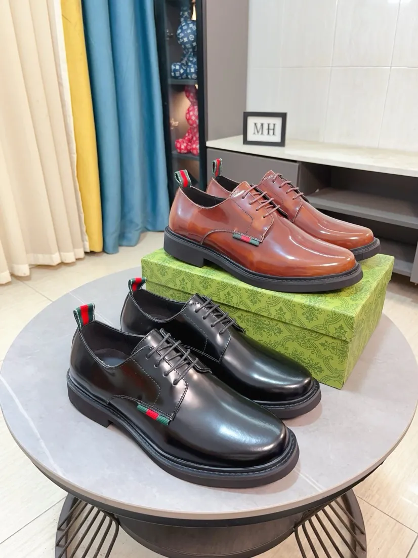 Men's men's shoes💰560🌹🌹Niuli [GUCCI] Formal men's leather shoes [strong][strong][strong] New model coming ~ original quality ☺The upper is imported from Italy with open edges, the leather is soft and delicate, and the wear-resistant and non-slip combination outsole is dignified and domineering, and the luxury charm is unobstructed! The natural and free nouveau riche leads the trend. Code number: 38-44